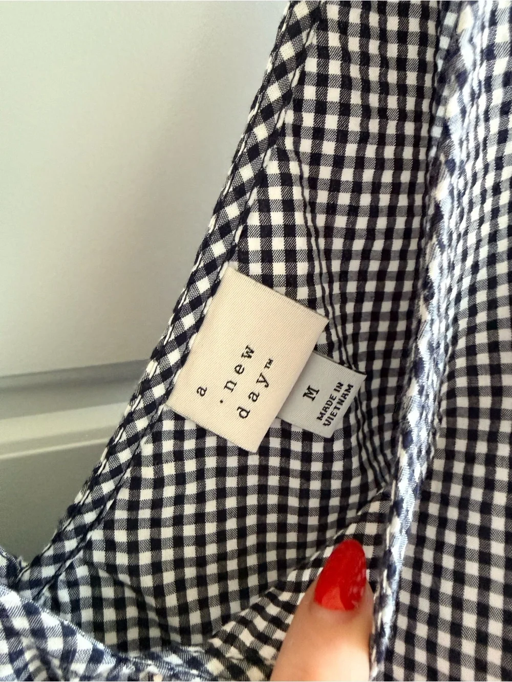 a new day | Dresses | A New Day Black White Gingham Puffsleeve Mini ...